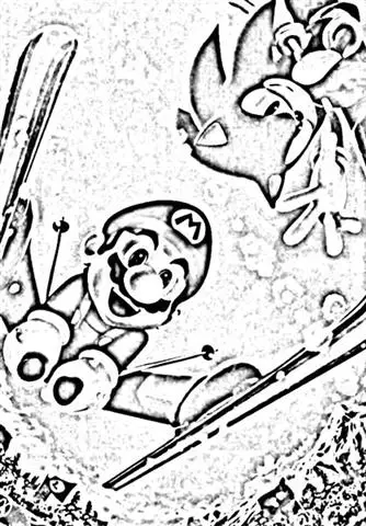 Mario&Sonic at The Olympic Winter Games Coloring Pages 3