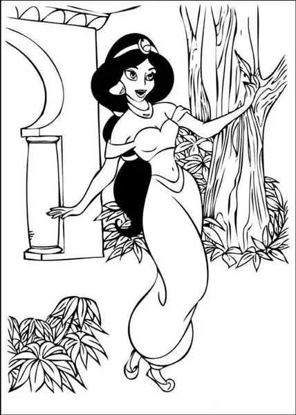 Princess Jasmine Coloring Pages 1