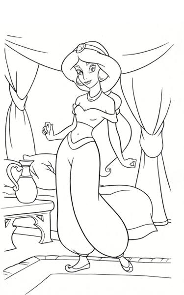 Princess Jasmine Coloring Pages 11