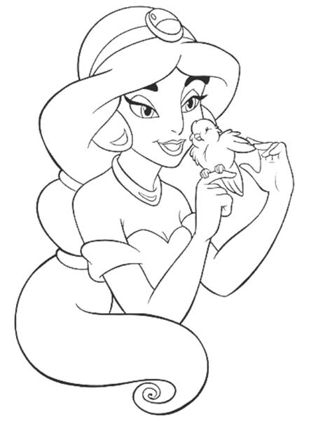 Princess Jasmine Coloring Pages 4 