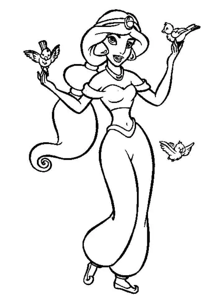 Princess Jasmine Coloring Pages 5