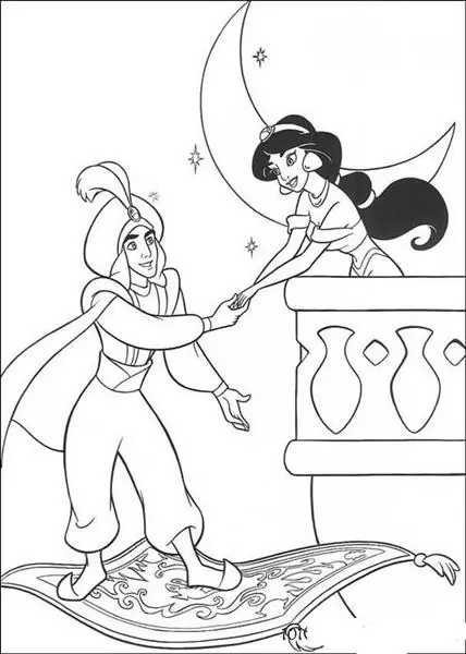 Princess Jasmine Coloring Pages 7