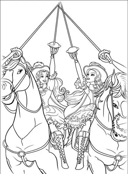 Barbie and The Three Musketeer Coloring Pages 11