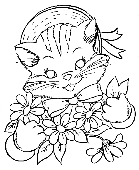 Cat Coloring Pages 7