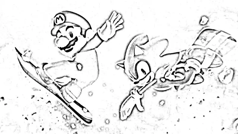 Mario&Sonic at The Olympic Winter Games Coloring Pages 5