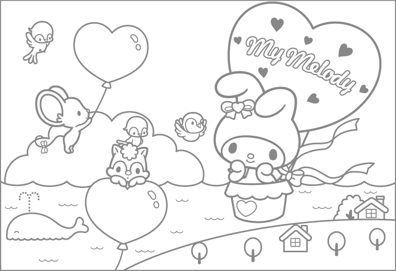 My Melody Coloring Pages 1
