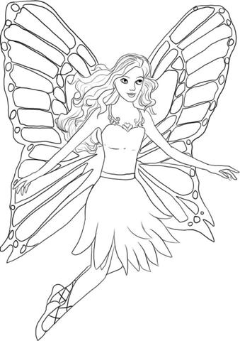 Barbie Mariposa Coloring Pages 6