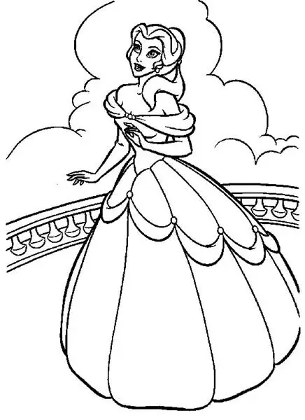 Princess Belle Coloring Pages 4